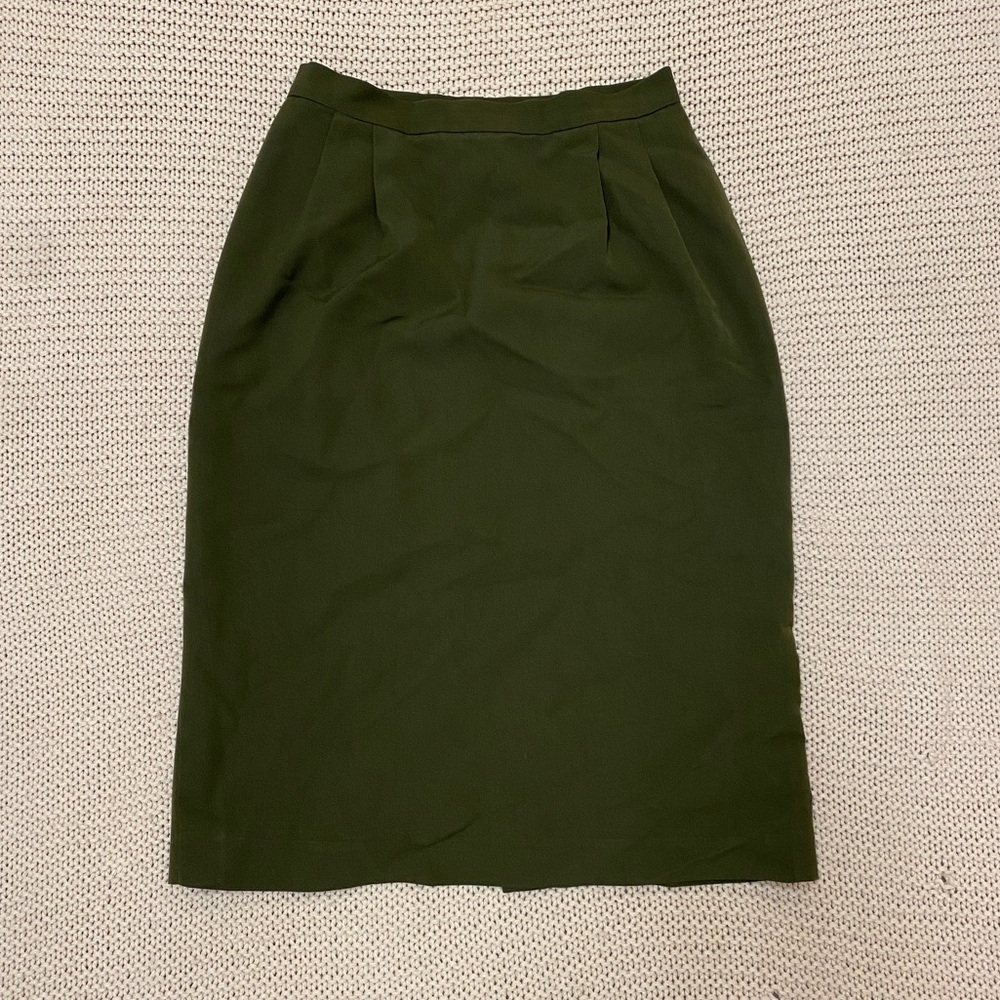 ✰ vintage olive green midi pencil skirt ✰